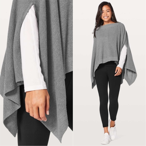 LULULEMON Forward Flow Cape Poncho Heathered Gray - Picture 2 of 9